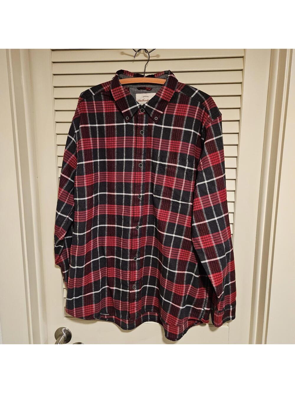 Weatherproof Men's Plaid Flannel Button Down  XXL Red